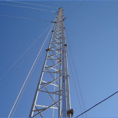 Triangle Self Supporting Antenna Tower Signal Transmission Guyed Wire Tower