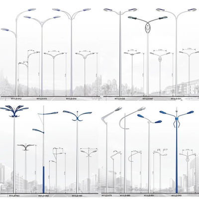Single Section Lattice Steel Pole Single Arm Street Light Steel Tubular Pole