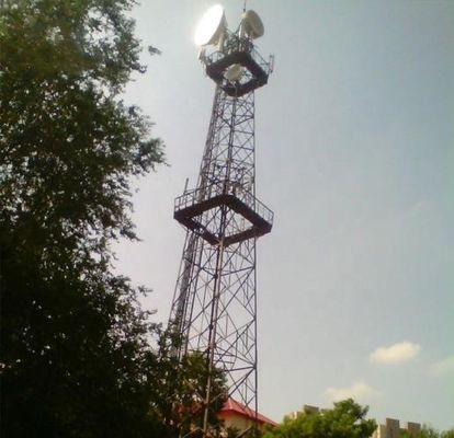 60m Q345 Q235 4 Leg Self Supporting Steel Pole Tower