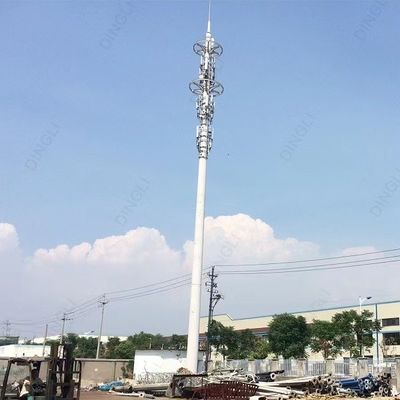10 - 60 Meters Steel Mono Pole Tower Telecommunication Broadcasting