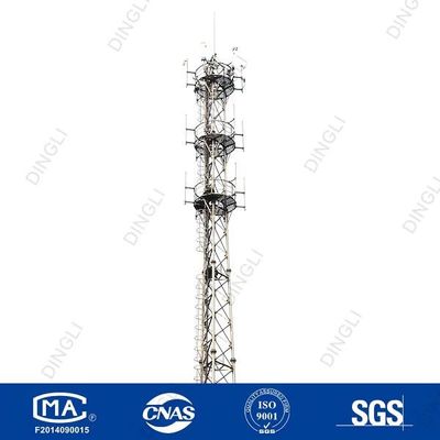 3 Or 4 Leg Lattice Telecom Tubular Tower Hot Dip Galvanizing 100m