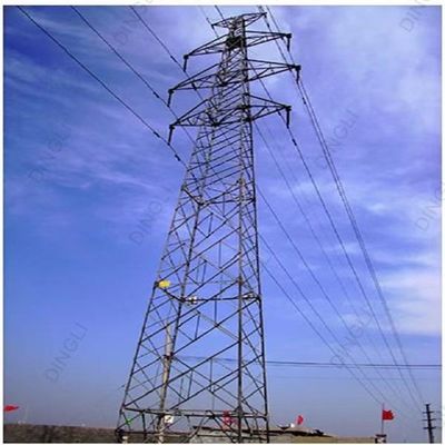 Transmission Line Power Steel Pole Tower Hot Dip Galvanization And Painting Surface