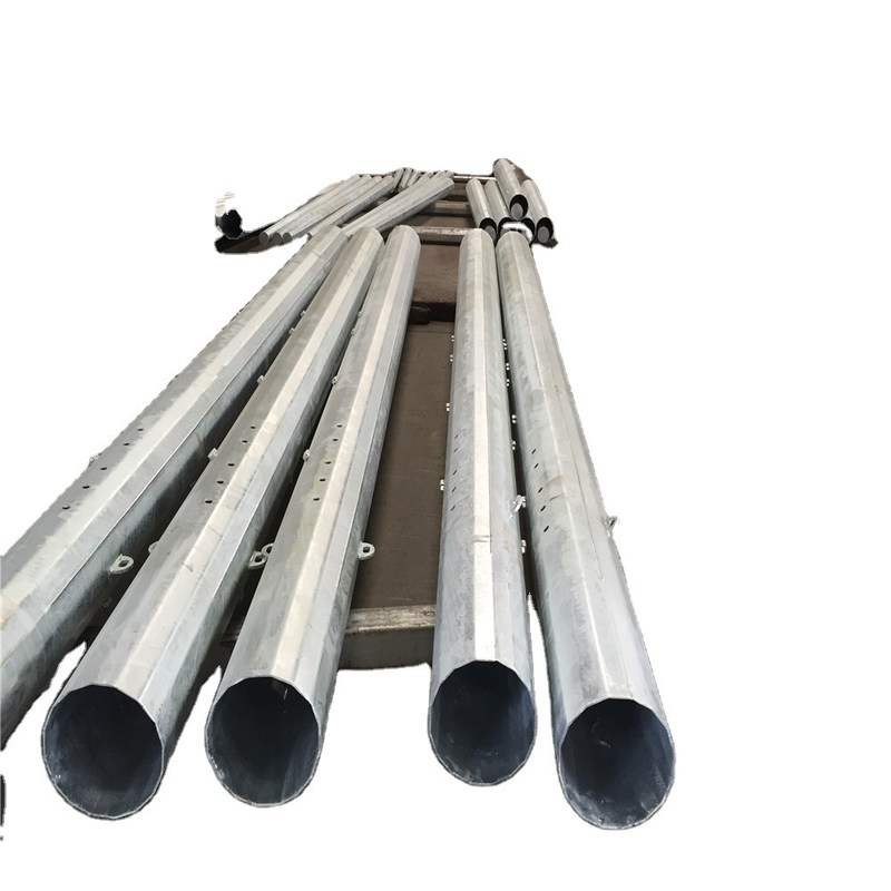 10KV-550KV Rounded Tapered Galvanized Steel Pole Tower With Steel Bracket
