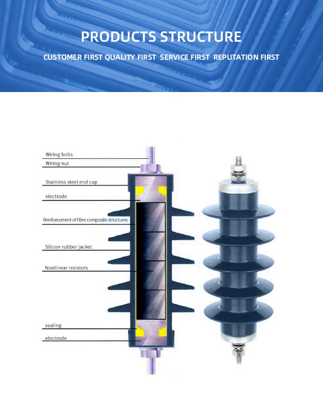 15kv-27kv Gapless Surge Arrester High Voltage Polymer Zinc Oxider With Disconnector