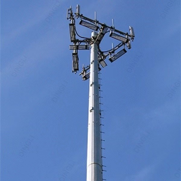 10 - 60 Meters Steel Mono Pole Tower Telecommunication Broadcasting