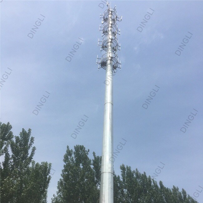 Monopole Telecom Tower Price Self Supporting Steel Pole Mobile Cell Site Telecom Tower